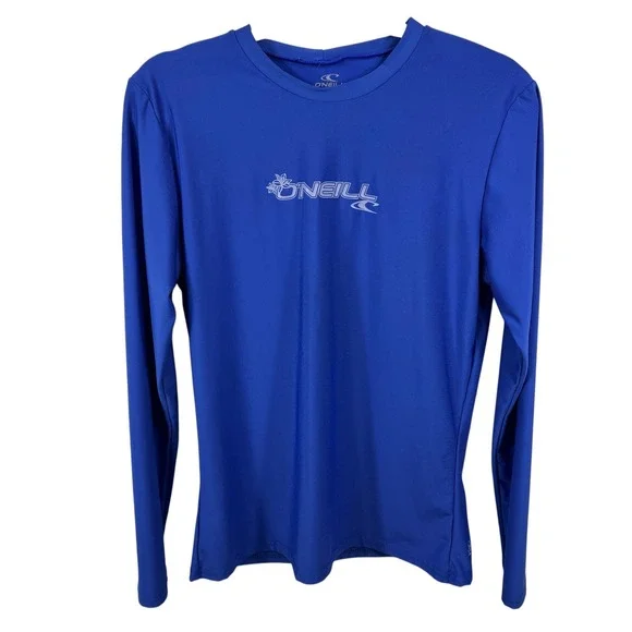 O'Neill Skins Blue Long Sleeve Rash Guard Slim Fit Womens Large Beach Summer - Picture 6 of 7